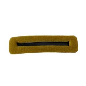 Velvet mustard yellow rectangular hair clip accessory for autumn and winter hairstyles