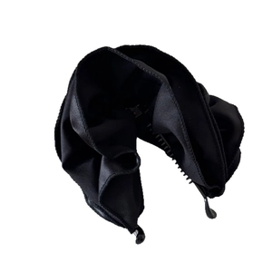 Eleganter mehrlagiger Bananen-Haarclip aus schwarzem Satin mit großer Schleife für dichtes Haar