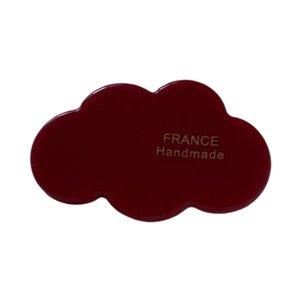 Exquisite dark red acetate cloud flower mini hair clip with gold France Handmade logo
