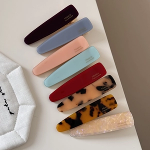Set of 8 colorful handmade acetate hair clips in tortoiseshell and pastel colors