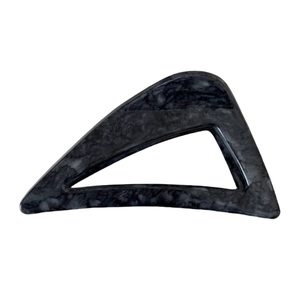 Modern grey marble texture hollow triangle hair claw clip with large acetate grip for women
