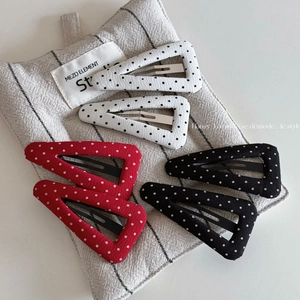 Korean Style Polka Dot Fabric Wrapped Triangle Hair Clips Geometric Metal BB Clips For Women Sweet Hair Accessories