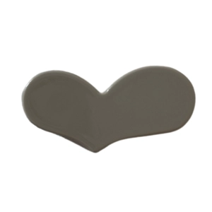 Pince à cheveux minimaliste en forme de cœur gris poli sur fond blanc