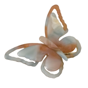 French style colorful acetate butterfly hair clip with marble gradient resin texture