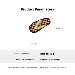 Details zu Maßen und Materialparametern für Flip-Flop-Haarklammer aus Acetat