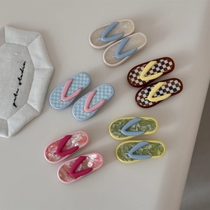 Schicke Flip-Flop Acetat Haarklammern Set in bunten Mustern für sommerliche Frisuren Stylings
