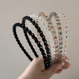 Colorful rhinestone wavy headbands in assorted colors for washing face and styling