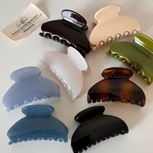 Pince à Cheveux Élégante Brillante en Forme d'éventail Rétro Simple en Plastique Résine pour Femmes Accessoires de Coiffure