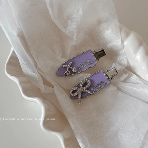 Pince à Cheveux Française Violette Nœud Cerise Strass Doux Perle Artificielle Pince à Frange Accessoires Cheveux Femmes Alliage