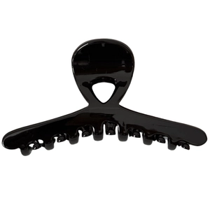 Elegant glossy black crisscross shark hair claw clip for minimalist women hairstyles