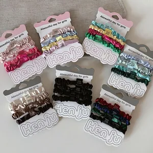 Elastici per Capelli in Satin per Donna Alta Elasticità Tinta Unita Supporti per Coda di Cavallo Accessori per Capelli Ragazze