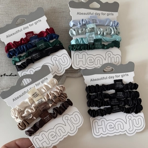 Set di 4 elastici per capelli in raso ad alta elasticità in vari colori per code alte