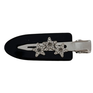 Sparkling star hair clip with acetate finish and rhinestones for vintage fashion styling