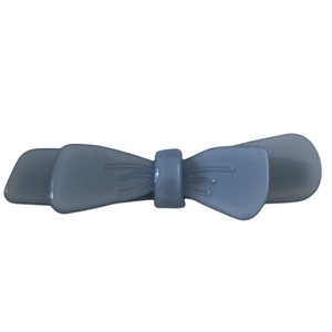Minimalist double-layer blue acetate bow hair clip with matte finish for women