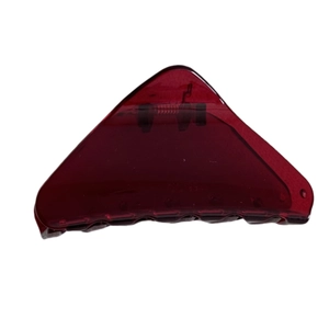 Minimalist dark red translucent triangle shark hair claw clip with non-slip teeth grip