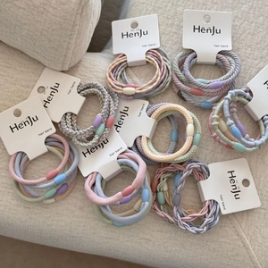 Sweet Multicolor Scrunchies Korean Style Handmade Fabric Hair Ties High Elastic Hair Ropes Women Girls Cute Headband Accessories