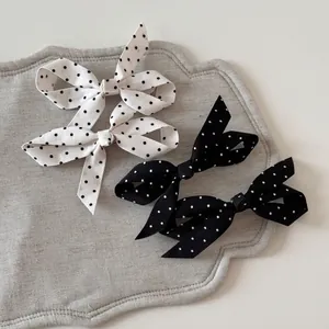 Fermaglio per Capelli a Fiocco a Pois Stile Coreano in Lega di Tessuto Fermaglio a Becco d'Anatra Accessori per Capelli Donna