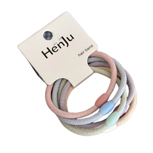 Morandi colors high elastic hair bands set with translucent decorative buckles