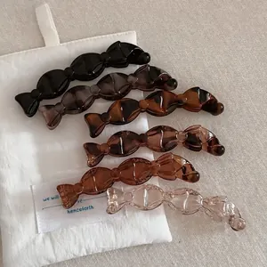 Pince à Cheveux Banane Style Coréen Vintage avec Nœud Papillon Élégante en Résine Écaille Pince Verticale pour Femme Accessoire