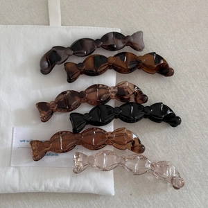 Lot de barrettes banane élégantes avec design de nœud en six couleurs assorties