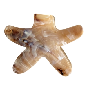 Pince à cheveux étoile de mer ambre élégante avec texture coquillage pour femmes