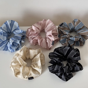 Lot de 5 chouchous rayés en coton aux couleurs pastel pour coiffures de femmes