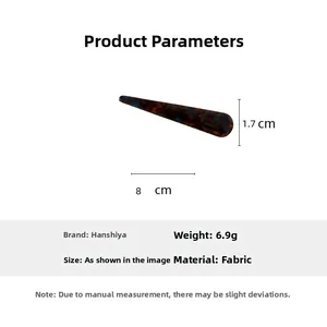 Détail de la pince à cheveux en acétate montrant les dimensions 8cm et le motif écaille