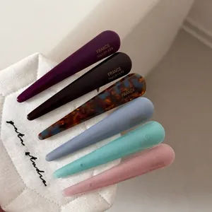 Barrette En Acétate Rétro Français Minimaliste Fait À La Main En Acétate De Cellulose Alliage Pince Bec De Canard Femmes Accessoires