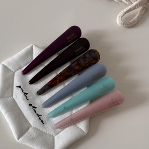 Lot de six barrettes à cheveux colorées en acétate faites à la main de style français