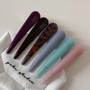 Lot de 6 barrettes à cheveux minimalistes en acétate aux couleurs variées sur pochon