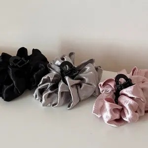 French Style Large Satin Pleated Hair Claw Clip For Women Elegant Cloud Bubble Fabric Hair Shark Clip Hair Accessories