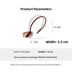 Size chart showing headband height 14cm and width 13cm for candy color hair accessories