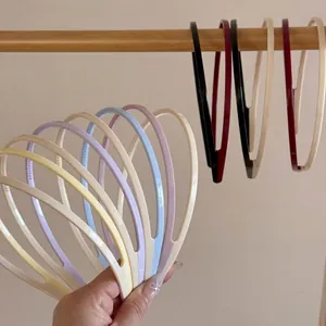 Candy Color Spliced Anti-Slip Headband For Women Spliced Fabric Hair Hoop With Teeth Design Sweet Fashion Hair Accessories