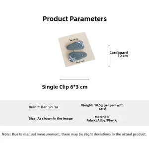 Dimensions détaillées des barrettes à nœuds en tissu bleu avec dentelle et perles