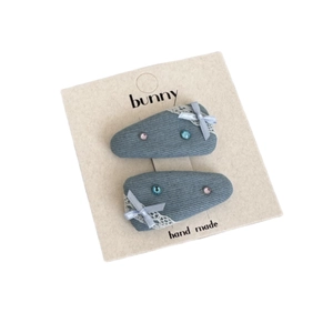 Barrettes à cheveux douces en jean bleu pour filles avec dentelle et strass