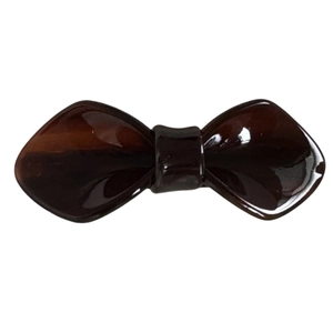 Elegant amber acetate bow hair clip with glossy finish for women hairstyle decoration