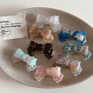 Mini Cellulose Acetate Bow Hair Clip Hollow Out Duckbill Clip For Women Sweet Fresh Korean Style Bowknot Hair Accessories