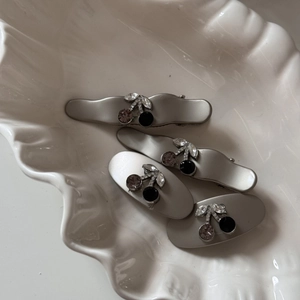 Elegant rhinestone cherry hair clip set with silver alloy base for women and girls