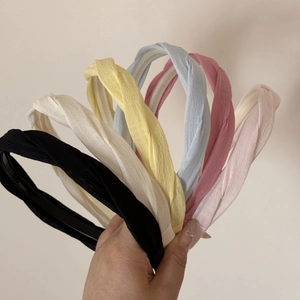 Lot de serre-têtes tressés en tissu multicolore avec design antidérapant pour femmes