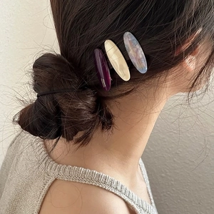 Elegant Acetate Oval Hair Clips French Handmade Style Marbled Side Clips For Women Sweet Colorful Hair Styling Accessories