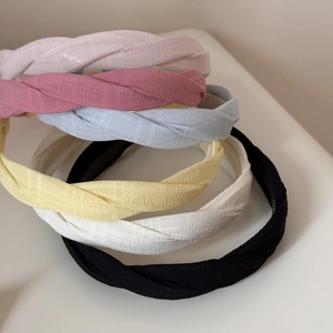 Lot de serre-têtes tressés en tissu six couleurs avec dents antidérapantes pour femmes