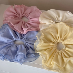 Ensemble de chouchous élégants en mousseline aux tons pastels doux pour coiffures