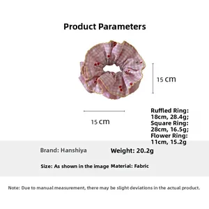 Spécifications de taille pour chouchou cerise avec des options de 15 cm à 28 cm de diamètre