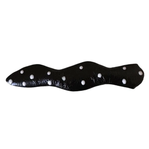 Chic black and white polka dot pattern hair clip with a glossy finish for women