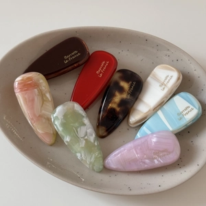 Lot de barrettes à cheveux en acétate goutte d'eau en 7 couleurs style français