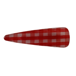 Retro red and white plaid hair clip duckbill style for women daily hair styling