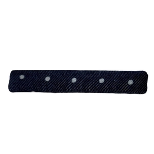 Pince à cheveux en jean bleu à pois blancs, accessoire de coiffure rétro et minimaliste