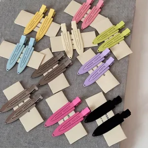 Korean Style Matte Alloy Duckbill Hair Clips Colorful Macaron Seamless Hairpins For Women Daily Styling Hair Accessories