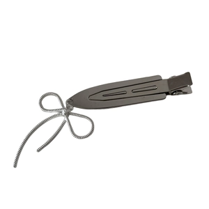 Silberne Haarspange mit Schleife und Entenschnabel-Design für Damen Haarstyling