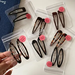 Leopard Print Enamel Water Drop BB Hair Clips Korean Style Resin Alloy Hairpins For Women Girls Daily Accessories